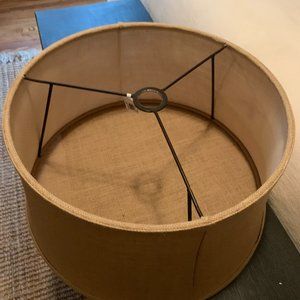 Pottery Barn Large Burlap Sheer Tapered Drum Lamp Shade